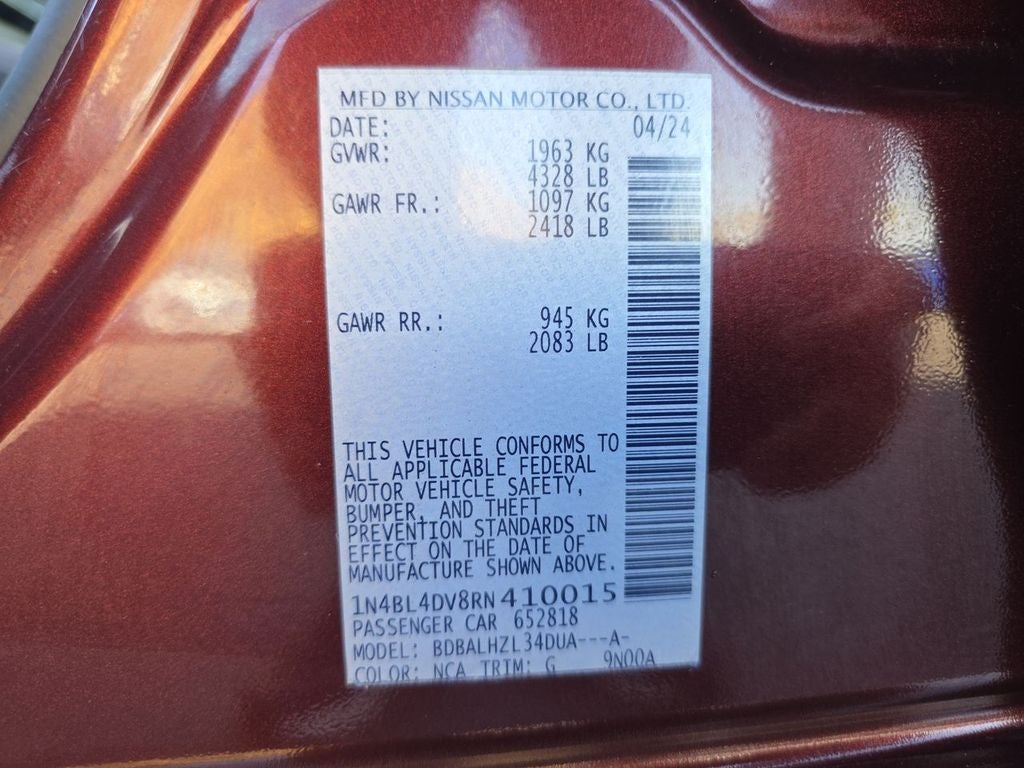 2024 Nissan Altima 2.5 SV