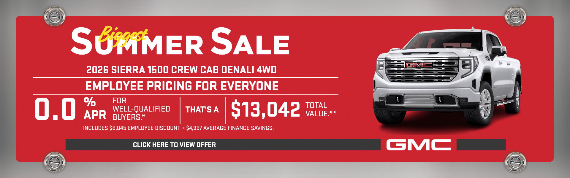 2026 GMC Summer Sales Event: Get 0% APR on Sierra 1500